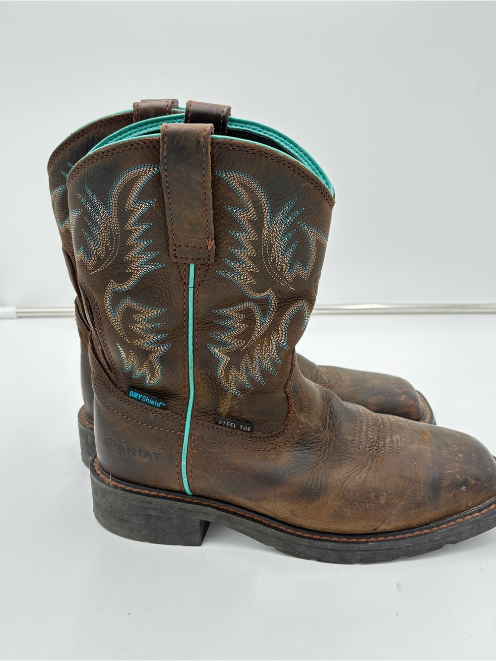Ariat Women’s Krista Waterproof Western Cowboy Work Boots Steel Toe Size 7